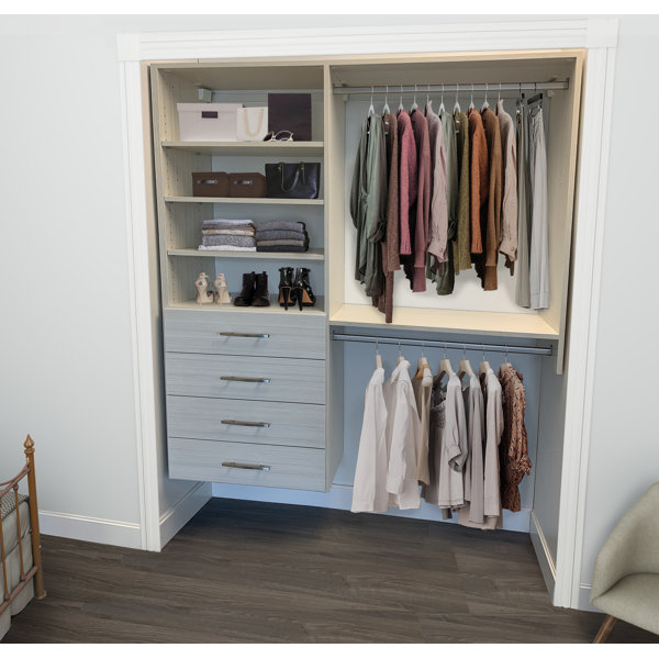 Ebern Designs Albiero Wide Drawers with DoubleHang Closet System